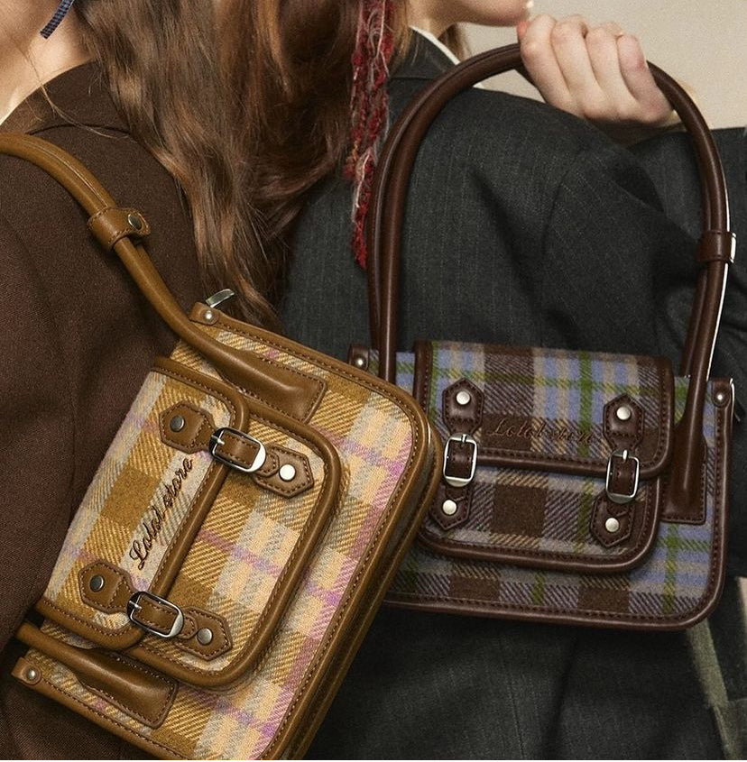 Plaid shoulder bag by LOLOL Store