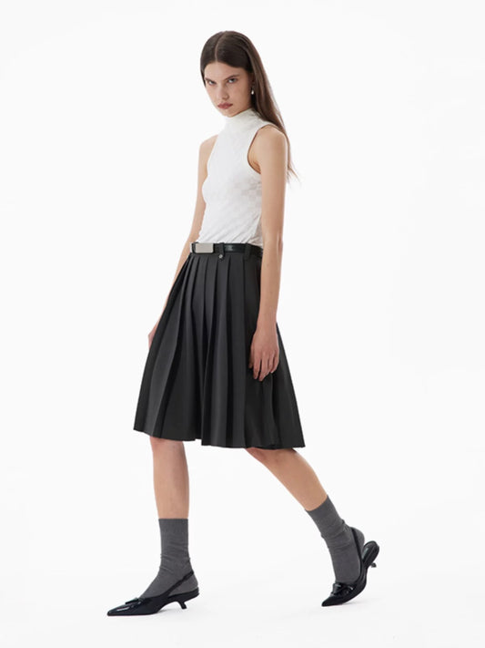 Pleated grey midi skirt by Runaway West